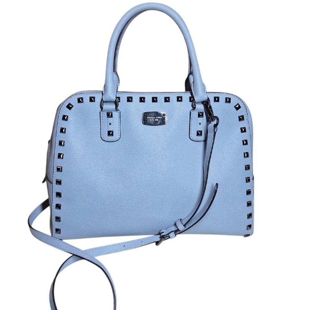Michael KORS Baby Blue Studded Bag With Crossbody Strap